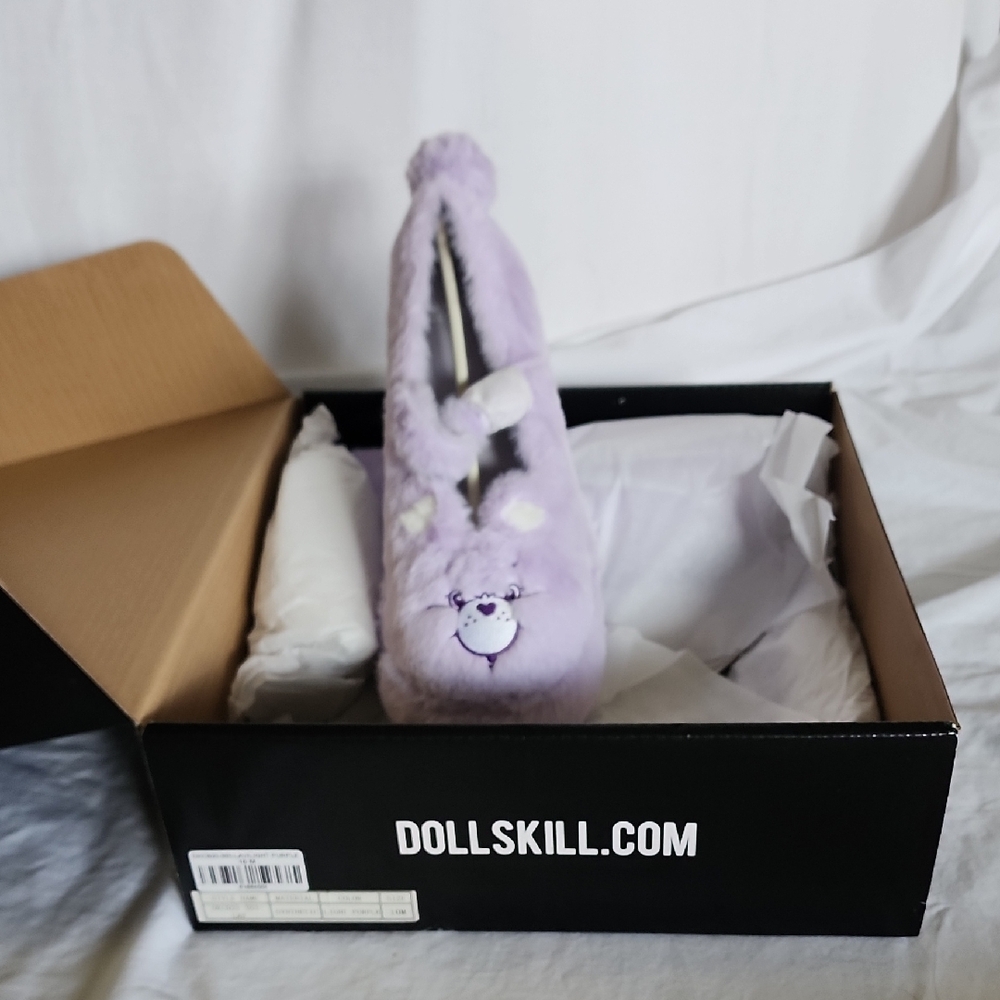 Dolls Kill Purple Care Bear Fuzzy Heels